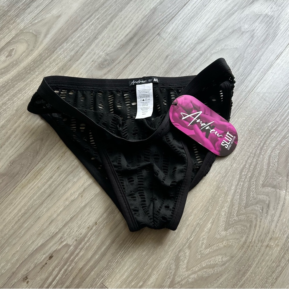 Capsule Mesh Lace Brief in Black (Medium) - Picture 8 of 16